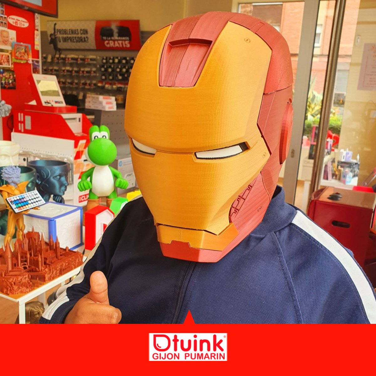 GijonTuink's tweet photo. 📣📣 Y el #GreatestPrint de la semana es este #casco de #IronMan, impreso en #3D por @AsturMaker con #filamento3D🔝 de @smartmaterials3 que podéis adquirir tienda👌😊
(El modelo fue un crío muy majo que directamente entró para ver si se lo podía probar😅, y obviamente, así fue🥰) https://t.co/idzDBQlPw2