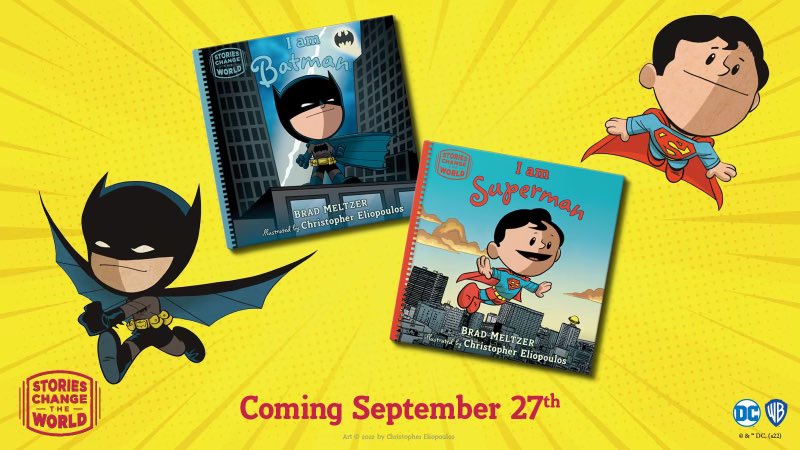 bradmeltzer's tweet photo. It’s happening! I am Superman and I am Batman are coming this September. 

Order them here: https://t.co/H5B2GiQ3NE. 

Chris Eliopoulos and I telling their origin stories, but also featuring the creators who made them. What a way to teach the power of imagination. https://t.co/un8T5PITOE