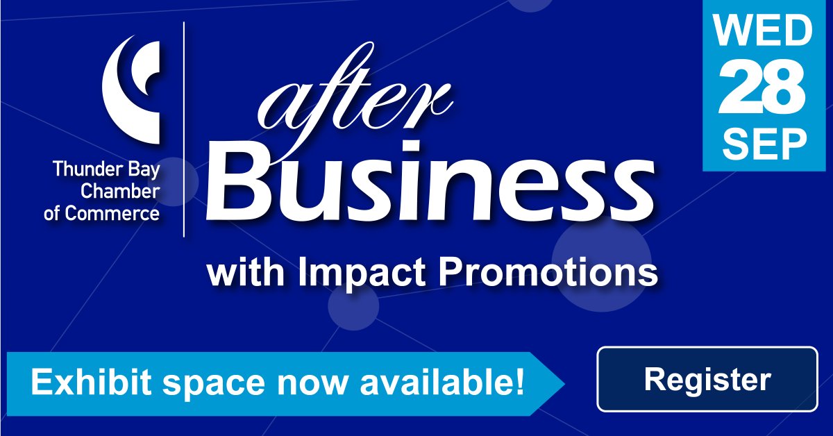 tbchamber's tweet photo. Join @tbchamber for After Business hosted by Impact Promotions at The Da Vinci Centre on Sept 28 #tbay 😀 🏠 Exhibitor spaces come with a draped table, event admission for two company reps and more ✔️ Register : https://t.co/x46cMI84RJ #networking #connections https://t.co/WXX5MSmb2W
