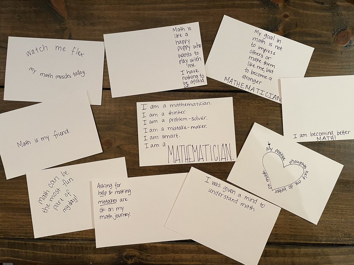 Thank you for your suggestions for the math mantras! Kiddos will decorate tomorrow. Anytime they come to my small group, they can choose a mantra to stay with them for the lesson! Let me know if you could use them! #mathmantra #mathematician #mathmindset #mathteachersoftwitter