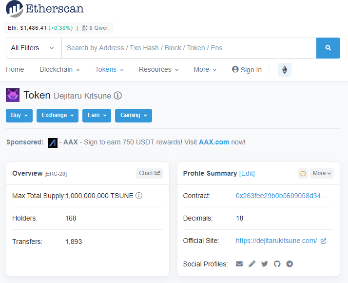 dejitarukitsune's tweet photo. 📢✅And!! Congrats to all holders, @etherscan
 updated our token, what a great step again for our growing #community.

✅ Now going for the Blue Check

👀https://t.co/KpVLwhRSiC
$TSUNE $USDC #ETH $ETH #ERC20 #crypto https://t.co/VTWlFEpOXM
