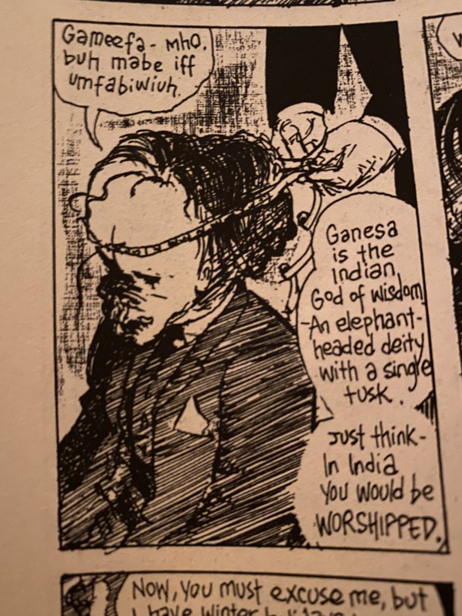 RFCook_Films's tweet photo. I’m finally getting around to reading #AlanMoore and #EddieCampbell’s #FromHell
Beautiful two page sequence of #WilliamGull meeting #JosephMerrick. Brilliant use of Alan Moore’s trademark use of repeated frames.
#Comics #GraphicsNovels #ElephantMan #JohnMerrick #JackTheRipper https://t.co/wJa9pPDHYw