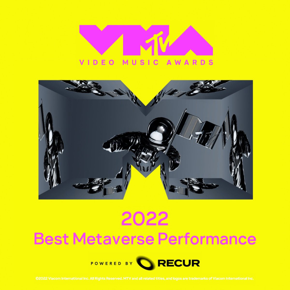 RecurForever's tweet photo. The #VMAs are tonight at 8PM ET and in collaboration with @MTV we minted the first ever NFT companion award!

Keep your 👀 peeled for this 1-of-1 NFT 🚀

It will be given to the winner of this year's Best Metaverse Performance 🙌

Check it out below ⬇️

https://t.co/RY0DfYBPuS https://t.co/017SQFc2MO
