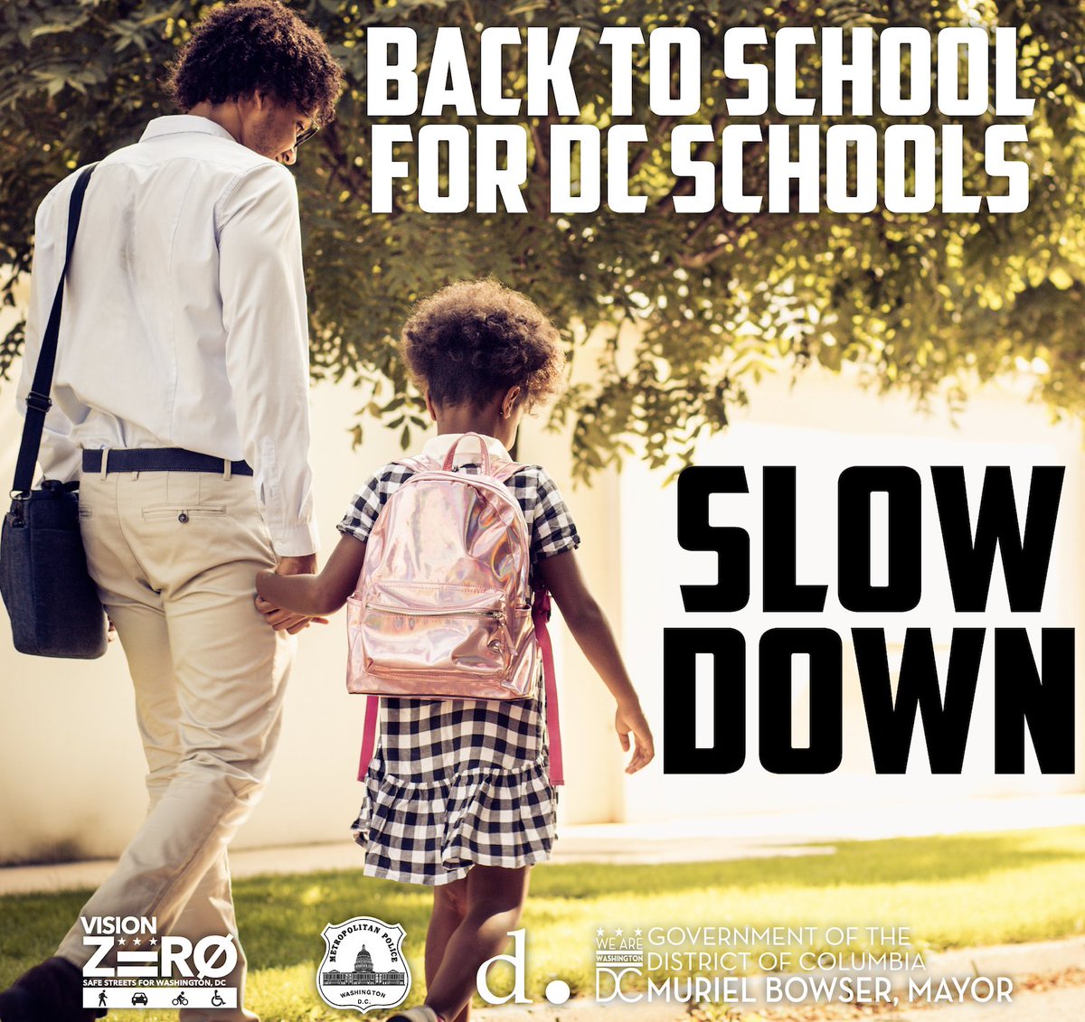 The first day of school is tomorrow. Drivers, keep an eye out for more children walking to and from school. Slow down in and around school zones. #BackToSchoolDC #PedestrianSafety #DDOTDC #VisionZeroDC