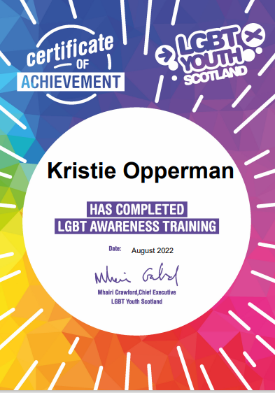 PGSModLangs's tweet photo. @LGBTYS Mrs Opperman has just completed her LGBT Awareness Training - looking forward to being a part of our school's journey to gaining Bronze charter mark! https://t.co/zufED7xf6T