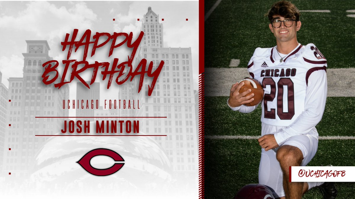 UChicagoFB's tweet photo. Happy Birthday to first-year, Josh Minton @joshminton_ !🎂🥳#MaroonMade #ALLIN https://t.co/4mXPNRVH9T