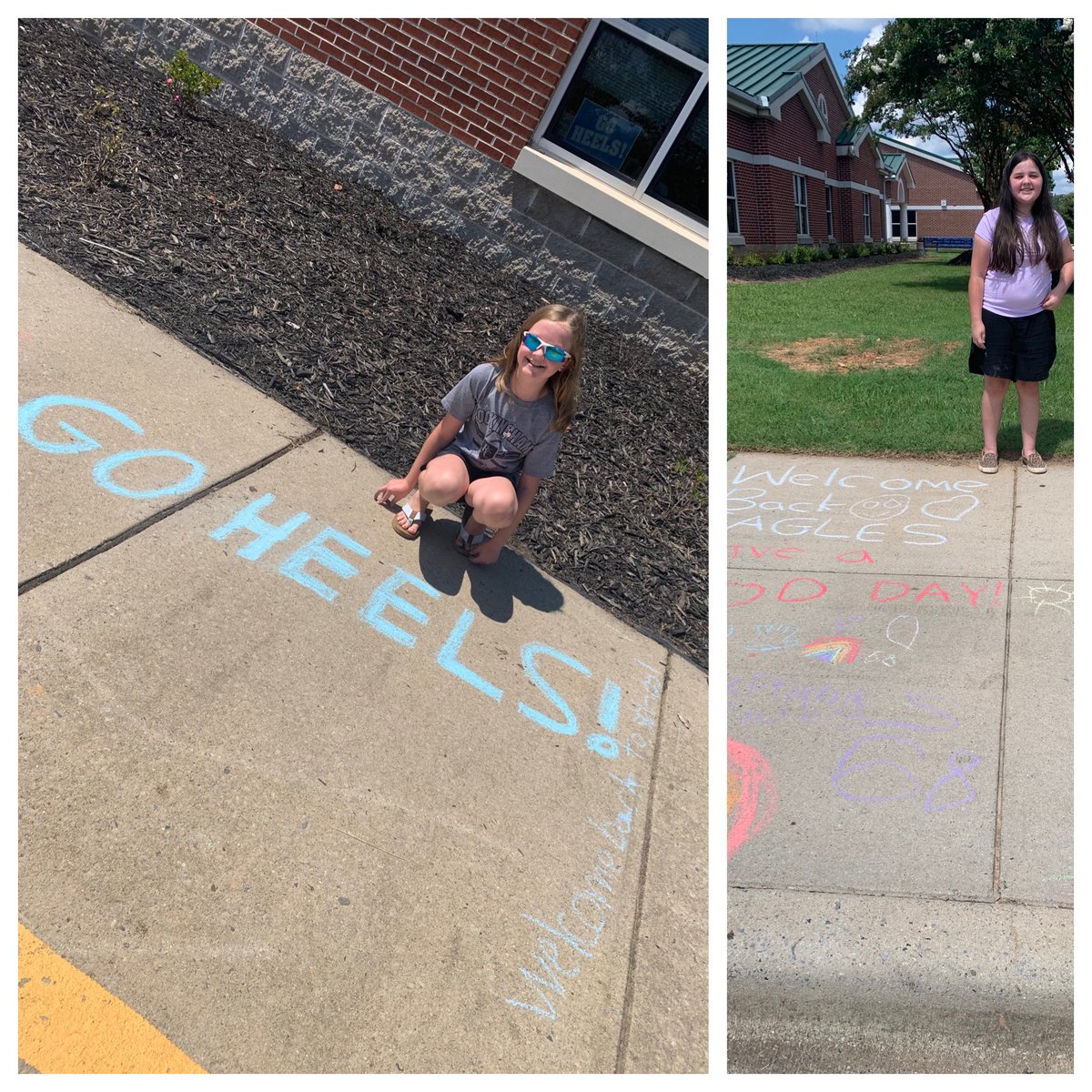 JenniferMHardin's tweet photo. Chalk The Walk was such a fun & sweet time with our school community yesterday. Thank you to everyone who came out and took a little bit of time to decorate our sidewalks for our first day of school. #backtoschool #wwrocks @RCS_NC https://t.co/BGLVWwUXwS
