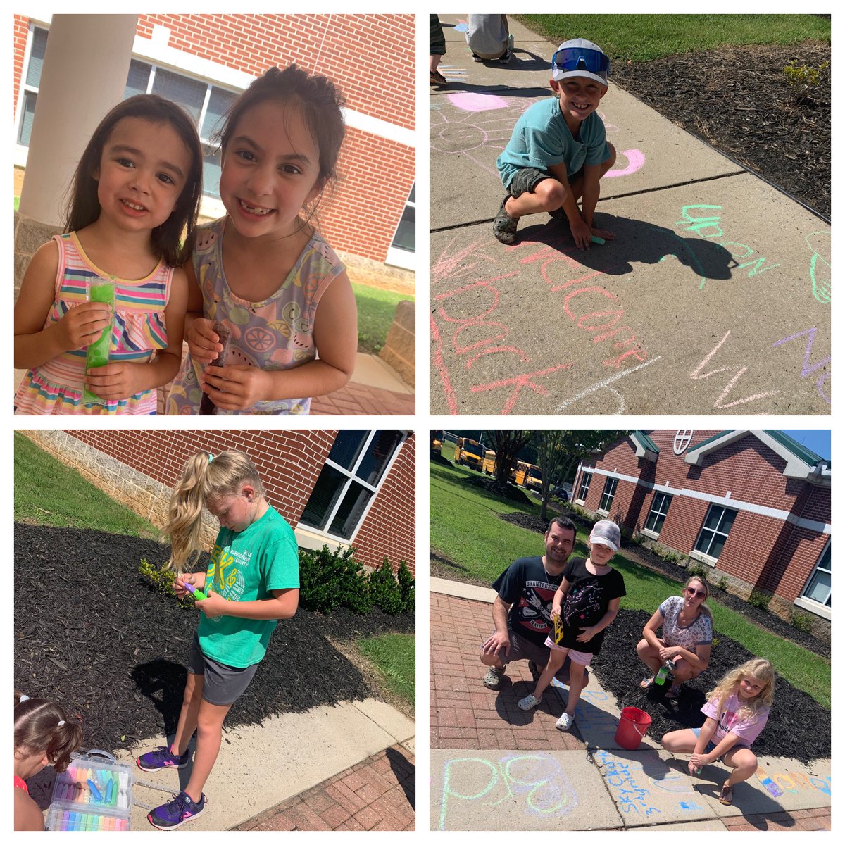 JenniferMHardin's tweet photo. Chalk The Walk was such a fun & sweet time with our school community yesterday. Thank you to everyone who came out and took a little bit of time to decorate our sidewalks for our first day of school. #backtoschool #wwrocks @RCS_NC https://t.co/BGLVWwUXwS