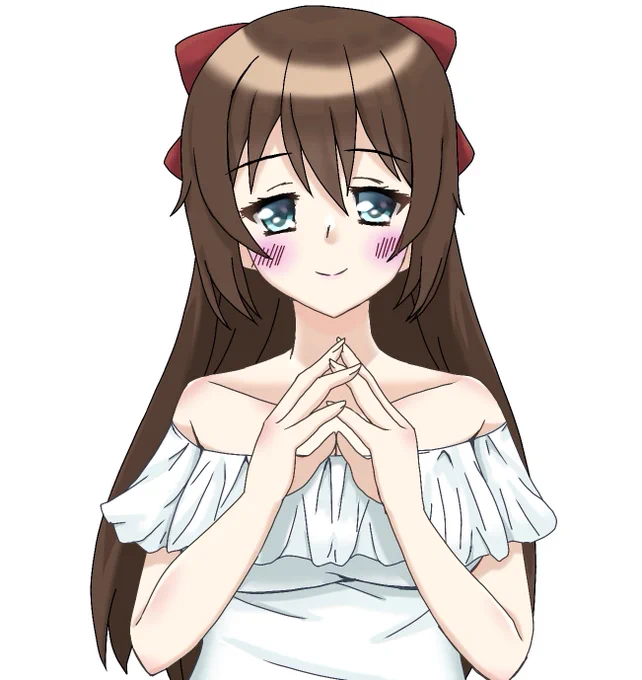 白ワンピしずくちゃん(鎖骨)。 