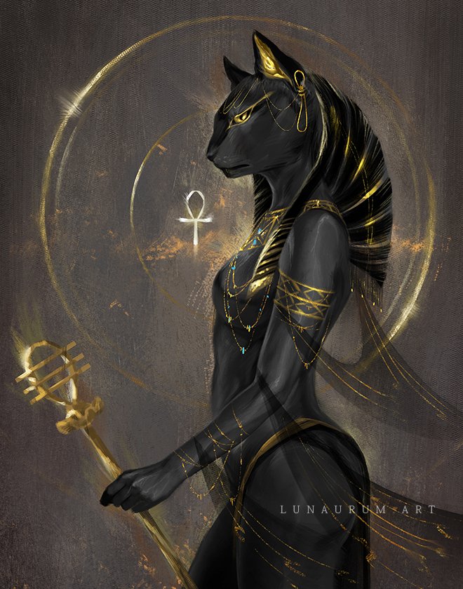 「Anubis and Bastet 2020 」|【 Lunaurum Art🔸ルナ】のイラスト