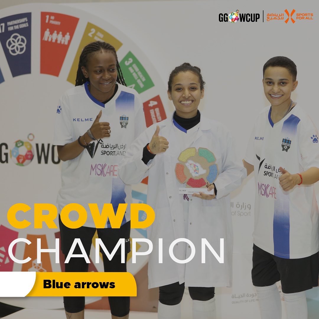 البطولات التأهلية في الرياض كانت كلها حماس⚽️🔥 
الفائز في تفاعل الجماهير 5️⃣ <a href="/Blue_arrows_fc/">BLUE ARROWS</a> 
 #الهدف_هدفك

Riyadh teams were on fire! 🤩
Crowd champion 5️⃣ <a href="/Blue_arrows_fc/">BLUE ARROWS</a> 

#ggwcupksa #ggwcup #taketheball