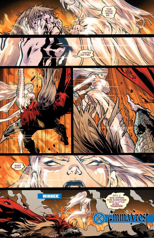 Thor: “Emma Frost Made Out with me once, After she nearly Beat me to the Brink of Death all while Possessed by My Mother.  .. . It’s a long story!!!” https://t.co/diI26F3RQX