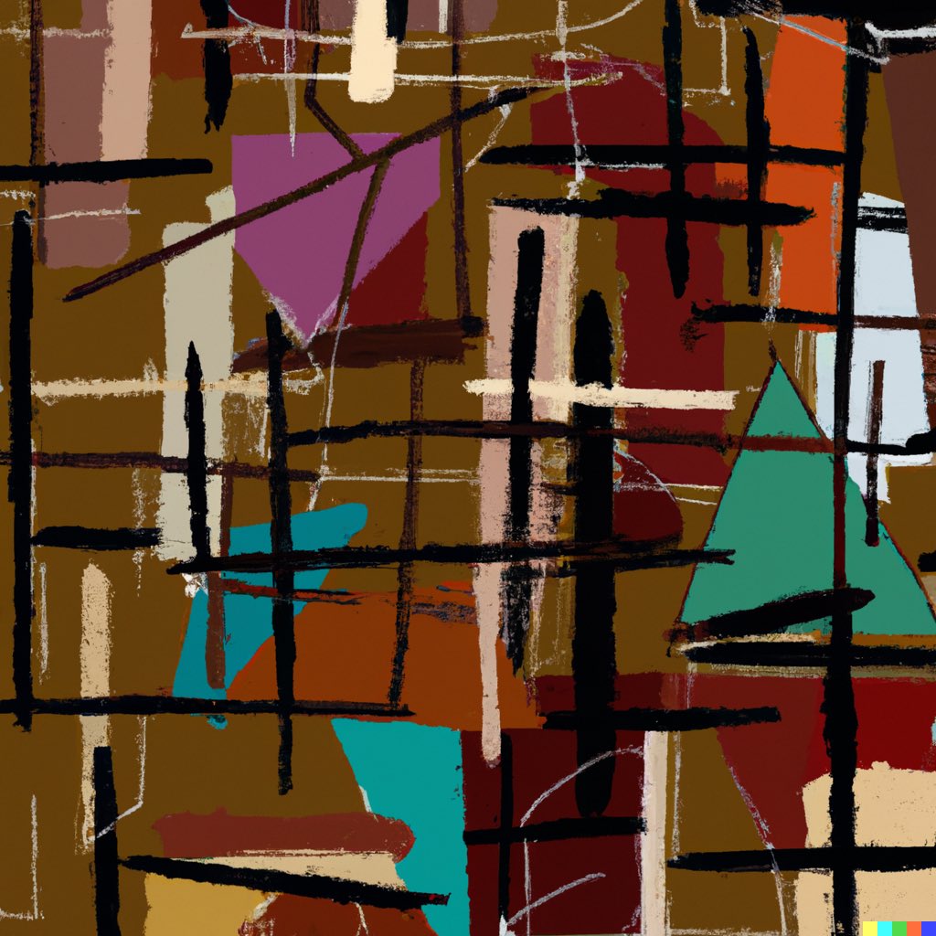 harolddeparold's tweet photo. "An abstract painting that will make me as famous as Piet Mondriaan". My first DALL•E 2 prompt. Hope it works 🙃 

@OpenAI #dalle2 #dalle #openai #openaidalle #openaidalle2 #pietmondriaan #mondriaan #aiartcommunity #abstractart #artificialintelligence #generativeart #aiart https://t.co/9IBIU6Tc81