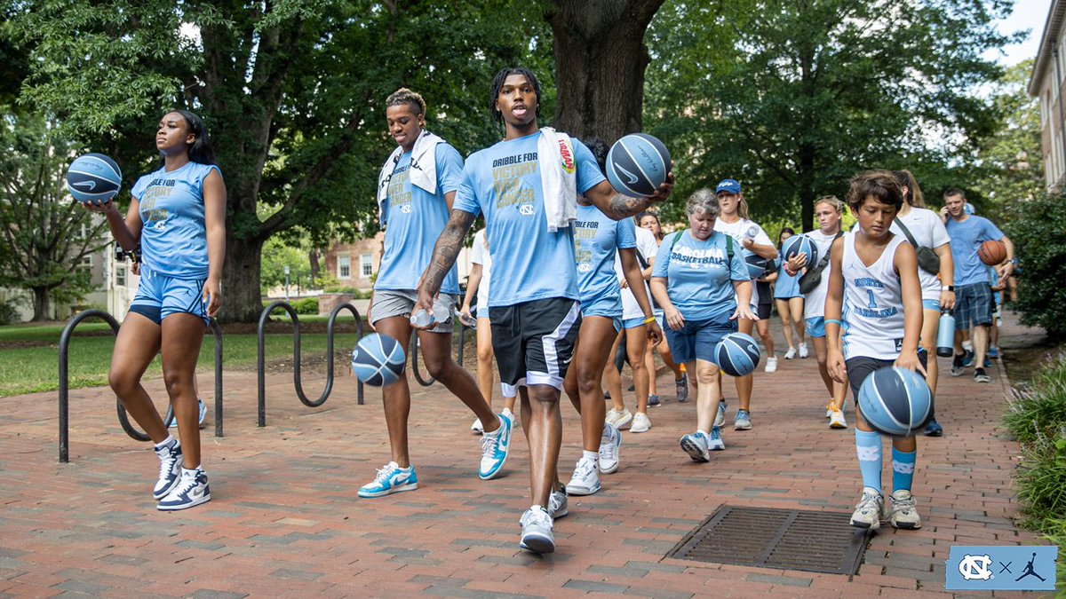 UNC_Basketball's tweet photo. Dribble for Victory Over Cancer was a success 😁

#Dribble4Kids | #CarolinaFamily https://t.co/OSTebq1fKM