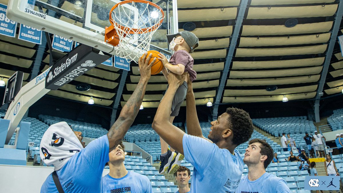 UNC_Basketball's tweet photo. Dribble for Victory Over Cancer was a success 😁

#Dribble4Kids | #CarolinaFamily https://t.co/OSTebq1fKM