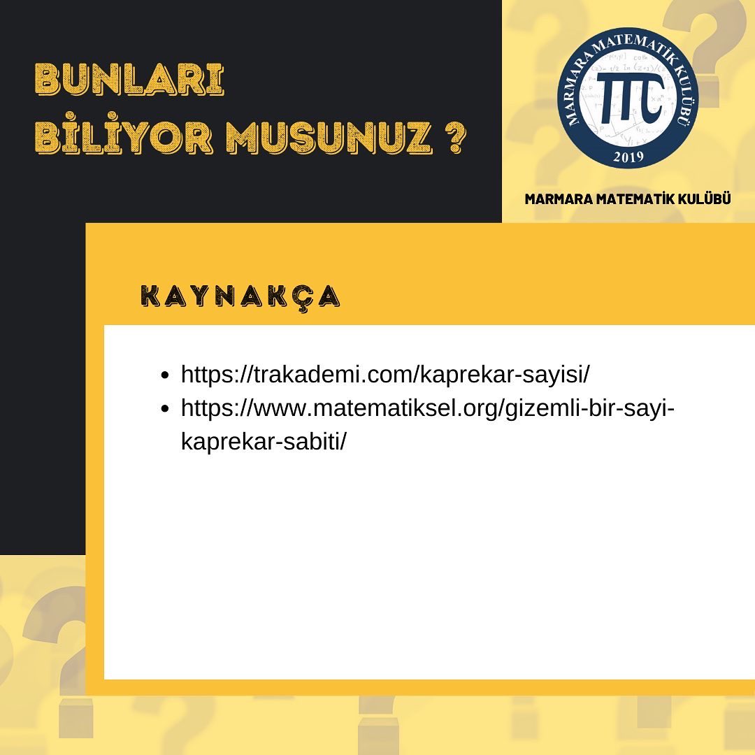 Kaprekar Sayısı #BunlarıBiliyorMusunuz?