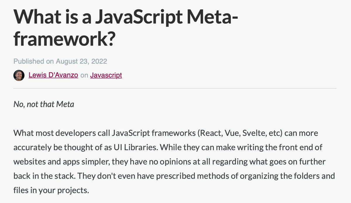 OmbuLabs's tweet photo. What are the typical features of a JavaScript Meta Framework? 

There are certain key features that are similar between them. In this article we will go through a list of some of the things offered by the more popular ones. 

https://t.co/2jQmtX0O3S 

#JavaScript #MetaFramework https://t.co/W5F690QxOn