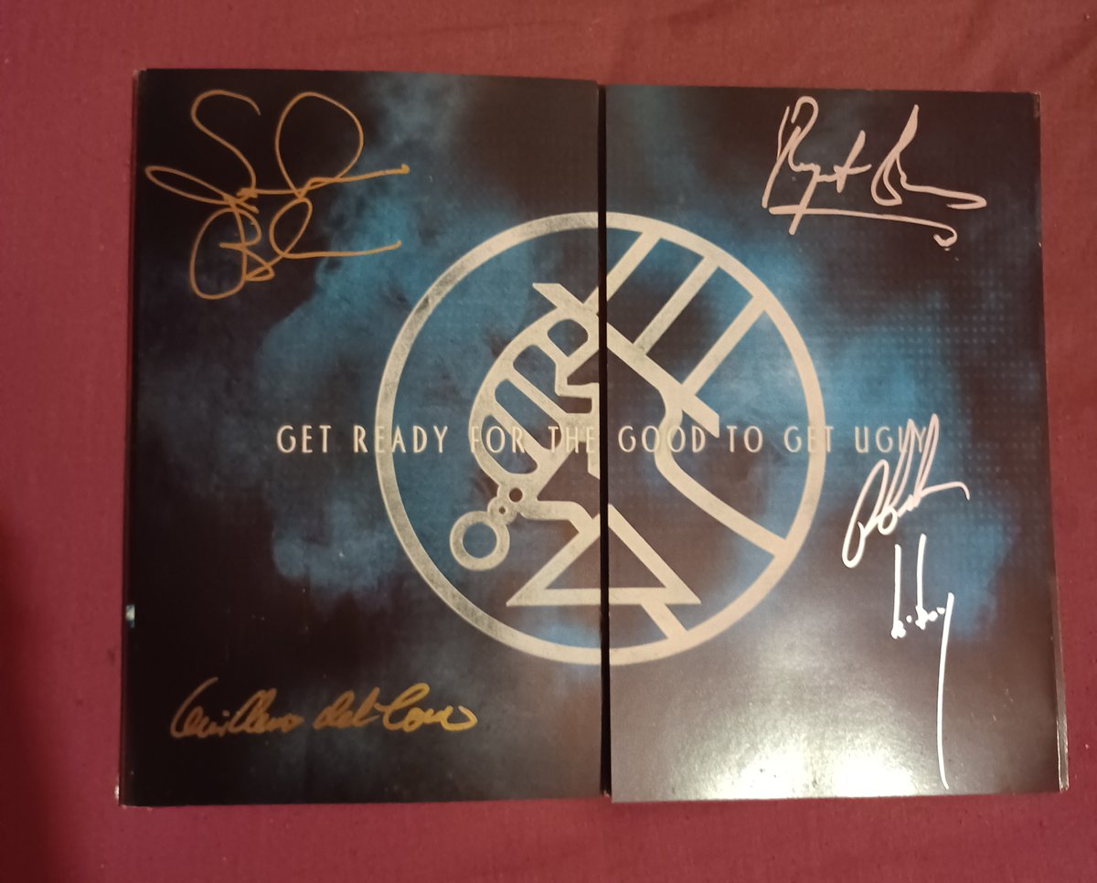 ajl__66's tweet photo. Hellboy brochure signed by Guillermo del Toro, Ron Perlman, Selma Blair &amp; Rupert Evans from uk premiere back in 2004...shout out to @AFizgig as i was looking for a dvd for him when i found this hidden away 🤭 #hellboy #hellboy2004 https://t.co/yMbyNic7RH