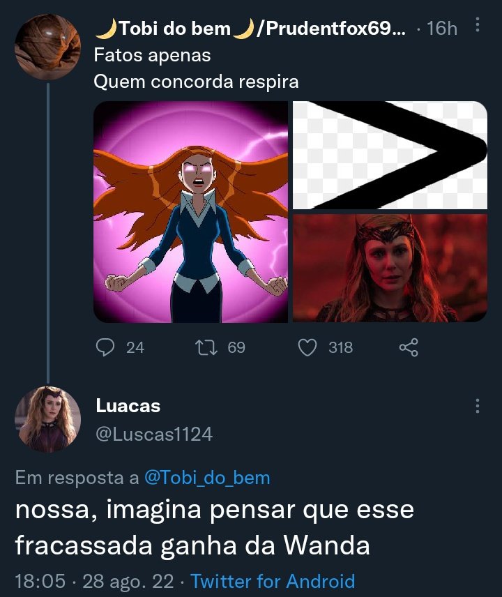 Demorou, mas chegou, pessoa com foto da Wanda no perfil kkkkkkk