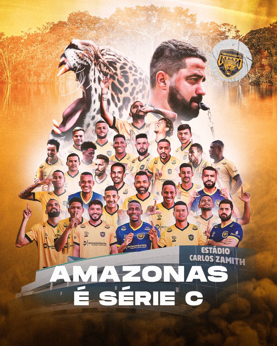 🐆🔥 ACESSO DO TRABALHO, DA HUMILDADE, DA UNIÃO E DO RESPEITO. ACESSO DE UM TIME BATALHADOR, GUERREIRO, QUE SEM FAZER BARULHO ALCANÇOU SEU OBJETIVO!

O AMAZONAS É SÉRIE C! 🟡⚫