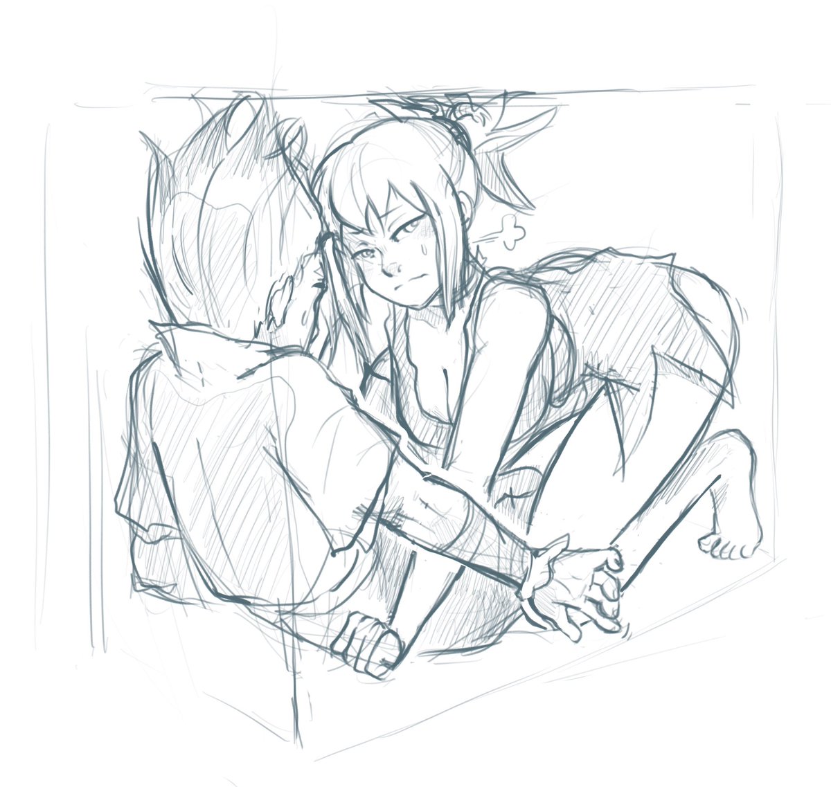 NERADISH0's tweet photo. Hmm it's very tight in here.  #SenHaku #senkoha #kohaku https://t.co/WlEvfJDcW8