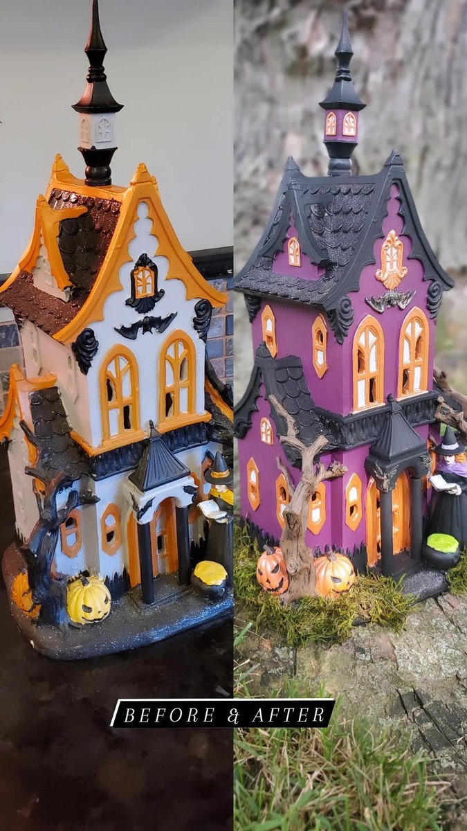 rinmarks's tweet photo. Repaint #1 of my #halloween village.π Gave some love to this @HomeGoods house.
#spooky #diy #gofinding https://t.co/84IaiHgJ27