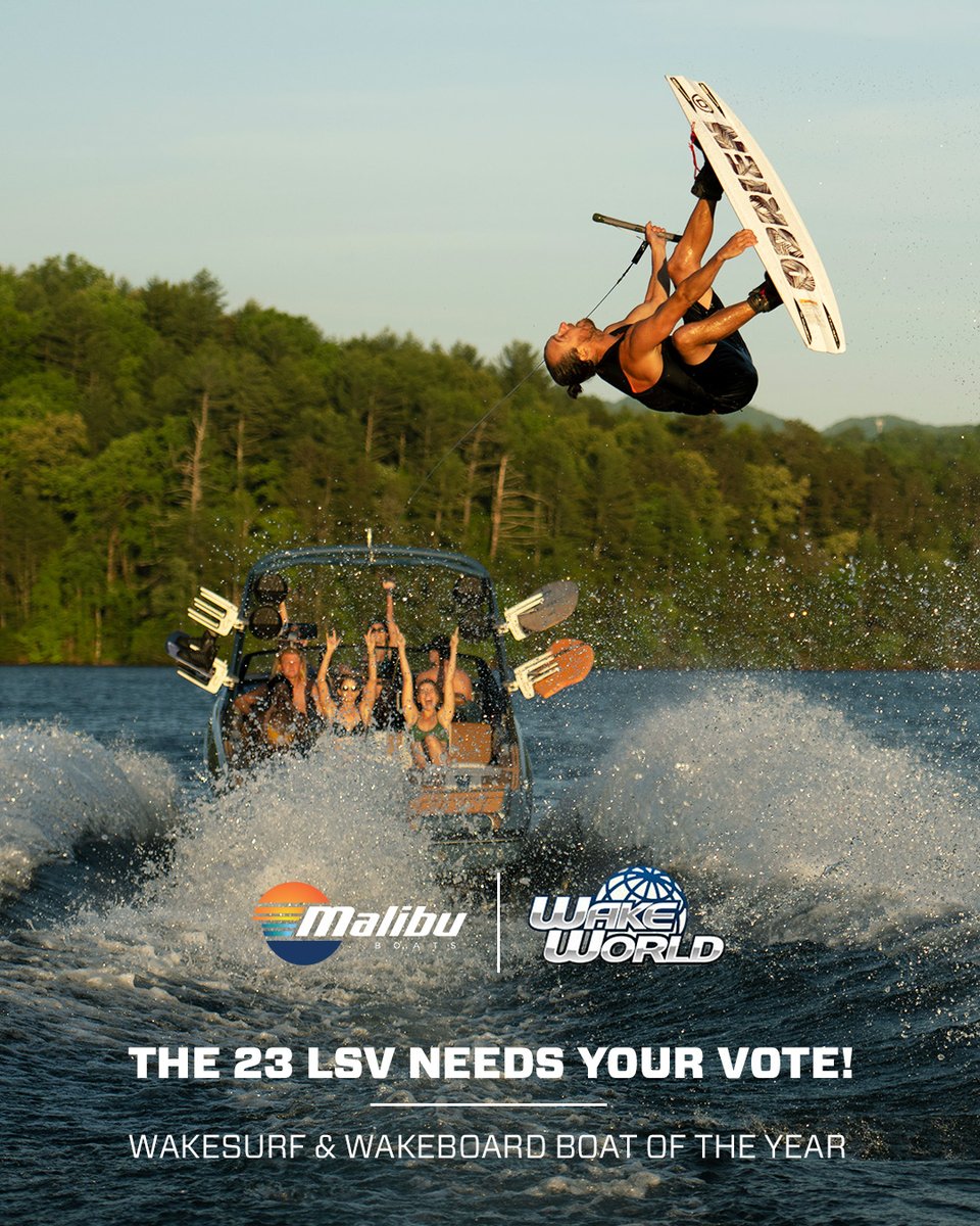 malibuboats's tweet photo. Have you cast your vote? The #23LSV is up for WakeWorld Rider Choice Wakesurf Boat of the Year & Wakeboard Boat of the year. We know there are a ton of choices but we wanted to help you with the right one 😉
Vote here ➡️ https://t.co/AJYyDmAQPj https://t.co/PLyM5uSZyI