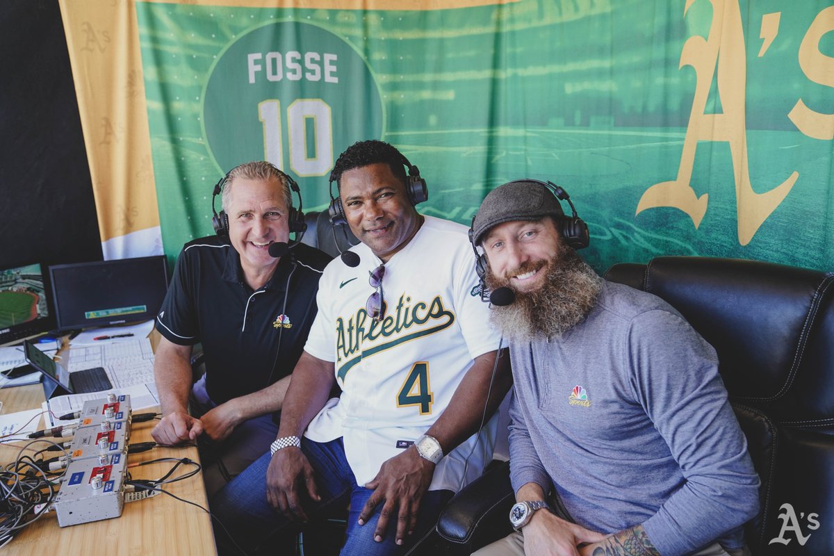 Athletics's tweet photo. Familiar face in the booth today 👀
#2002StreakTeam | #DrumTogether https://t.co/rsHw5NVD6e