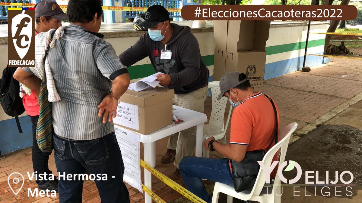 fedecacao's tweet photo. A esta hora va culminando nuestro proceso electoral #EleccionesCacaoteras2022  desde Vista hermosa-Meta, Vda Palmera-San Vicente de Chucuri, san Pedro de Urabá-Antioquia y Cimitarra Santander.
#FelizDomingo #Cacao #CacaoColombiano #Chocolate #Colombia #Ilovecacao #Bogota https://t.co/Ebnjkbjhbm