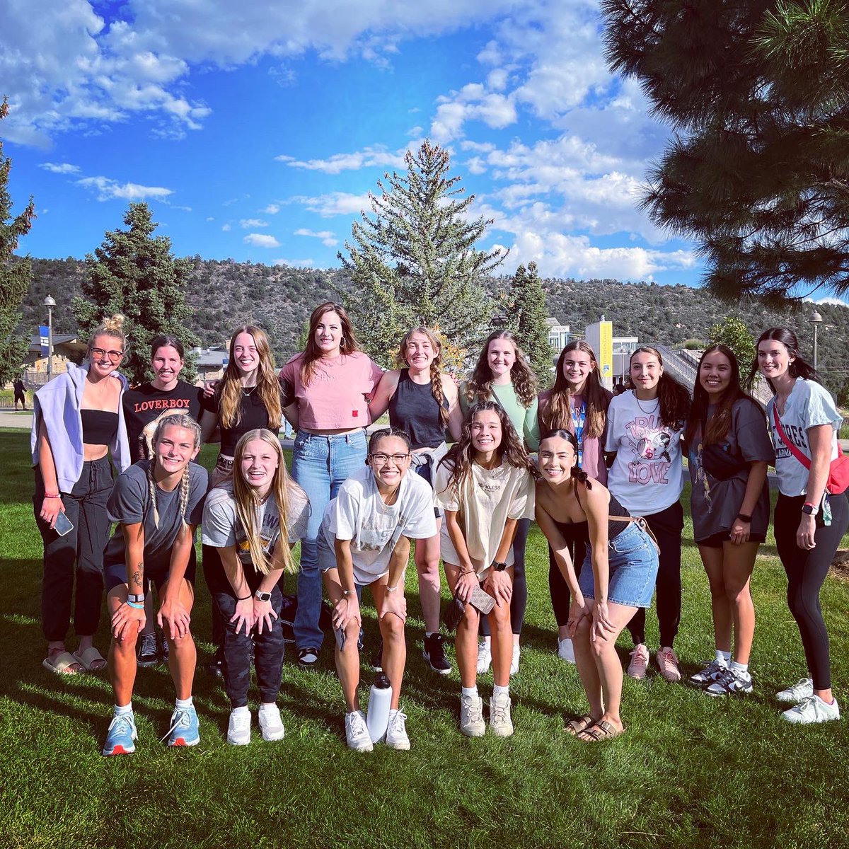 FortLewis_WBB's tweet photo. This is us. 🖼 

Thanks @FLCSkyhawks for the great bbq tonight!

#TeamBondingWeekend https://t.co/E16mdBaPt6