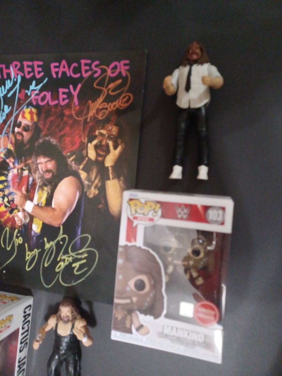 Rebel_Collector's tweet photo. #Finally #3FacesOfFoley is completed well we need an #Elite #DudeLove please @RingsideC @Mattel 

#ThreeFacesOfFoley #DudeLove #ManKind #CactusJack @RealMickFoley thank you for everything you did to bring us entertainment and happiness #RebelFamilyCollection @kariina69 https://t.co/hVBCiumOBA