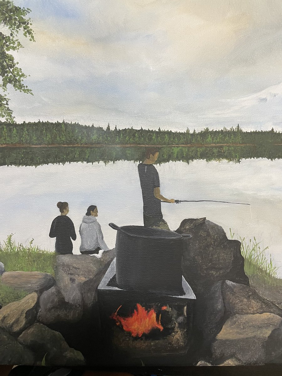 amandakornaga's tweet photo. A student created this beautiful piece of art from a pic I took on the last canoe trip and surprised me with it on my first day back. The year couldn’t have started off any better. Watch out for Cloee Becker because she is going to light this world on fire! #leadthecharge https://t.co/RL9CorthtS