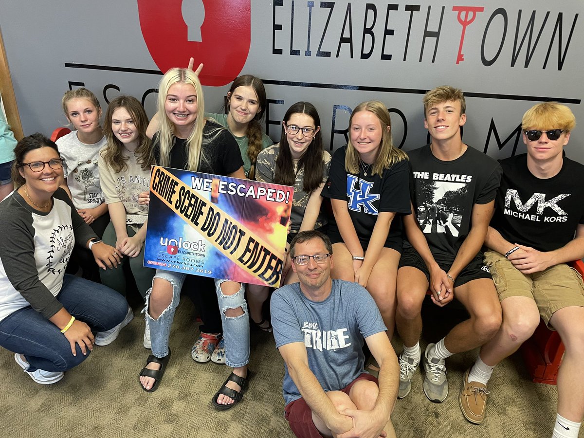 BUMCYOUTH2's tweet photo. We busted outta there! 🔐 Such a fun way for our BUMC youth to kick off our new Wednesday night series that begins this week! 

So much fun with these kiddos! Can’t wait to watch this group fall in love with Jesus this fall!
#zaxbysforthewin #ihopWHAT #tribe2022 #ifyouknowyouknow https://t.co/gxEytMqBIr