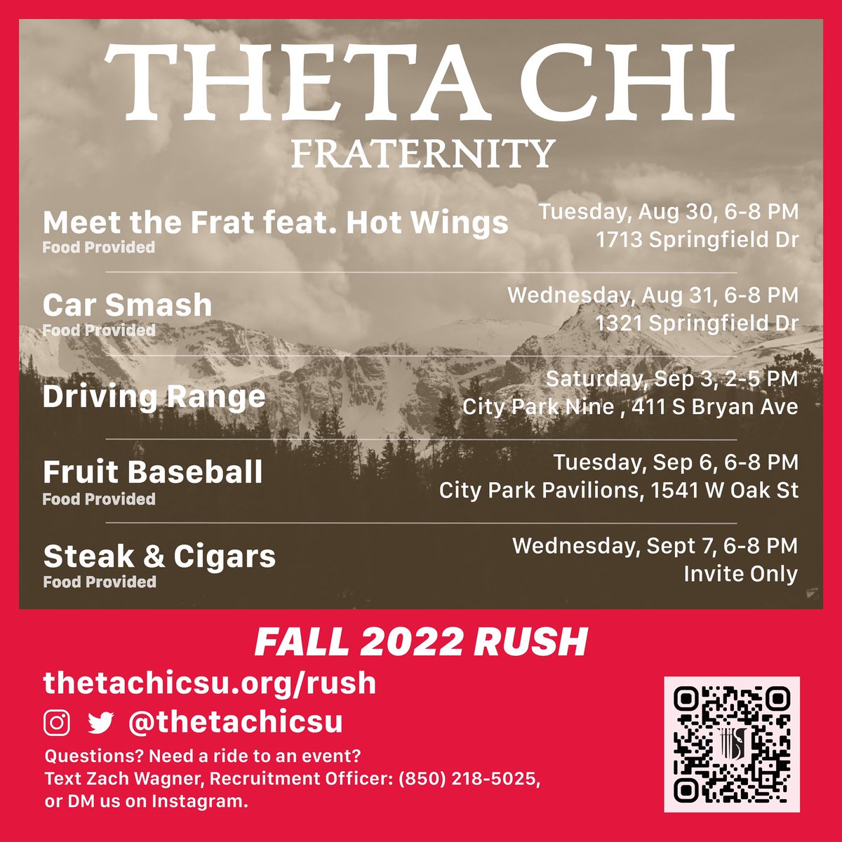 Rush starts this week! We’ll see you there, starting this Tuesday