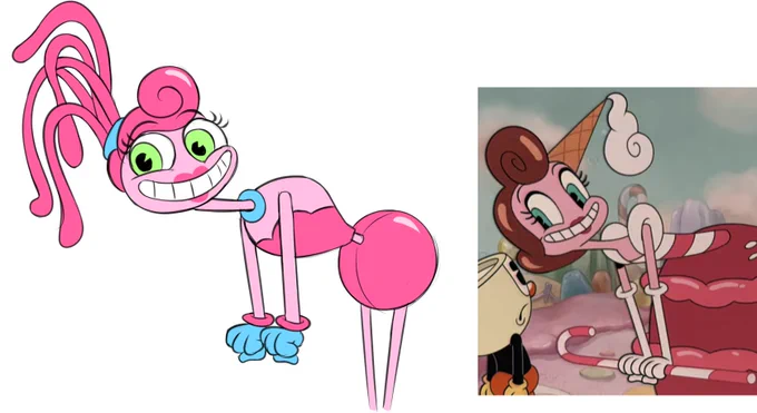 Baroness Von Bon Bon in Cuphead Show made me think of Mommy Long Legs so wanted to draw these because the Baroness expressions are just so freaking amazing (there's more I'm gonna draw)#cupheadshow #baronessvonbonbon #PoppyPlaytime #mommylonglegs 