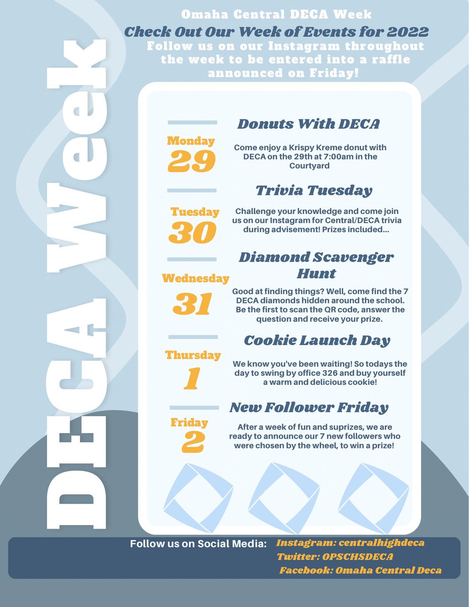 Come join us for DECA Week at Omaha Central High School!