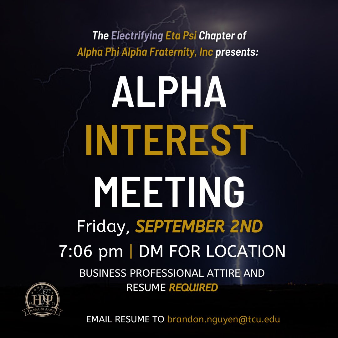Interested in the frat? Join us this Friday. ⚡️