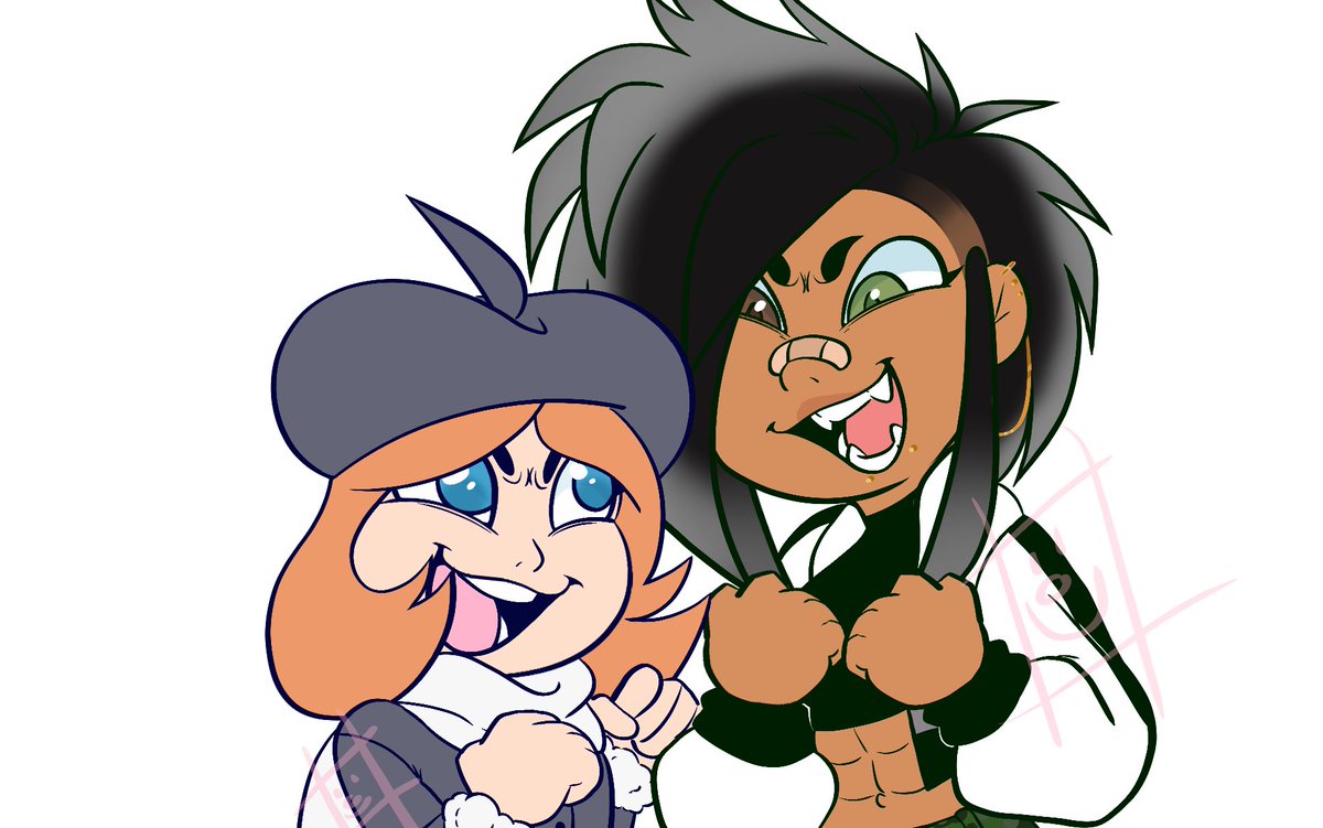 Ready2BugOut's tweet image. // BOOM!! Redraw of mine and @P0WERPL0T OCs