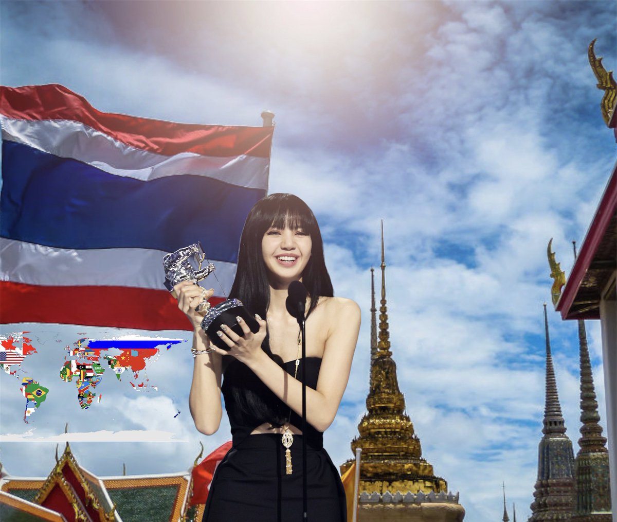 Lego8102021's tweet photo. Going to VMAs you have raise the flag of all Thai people not just thai but the flag all over the world with so much pride and honor

LALISA TAKES OVER VMAs 
#LISAHitsMTVStage https://t.co/fg6mMrBKyr