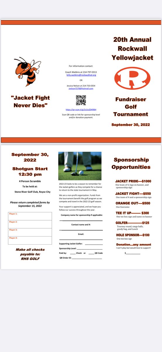 Grab some friends and come out and support jacket golf!  Jfnd!!!