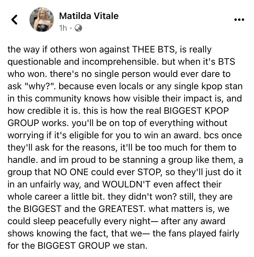 tanniekosmossss's tweet photo. SHE’S LITERALLY SPEAKING FACTS Y’ALL. BTS PAVED THE WAY !! https://t.co/kTkQ674A3P