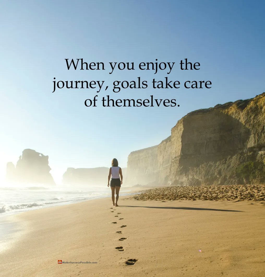 Motivational Quotes on X: When you enjoy the journey, goals take care of  themselves. #sundaythoughts #MondayMorning #Mondayvibes #mondaythoughts  #mondaymotivations  / X