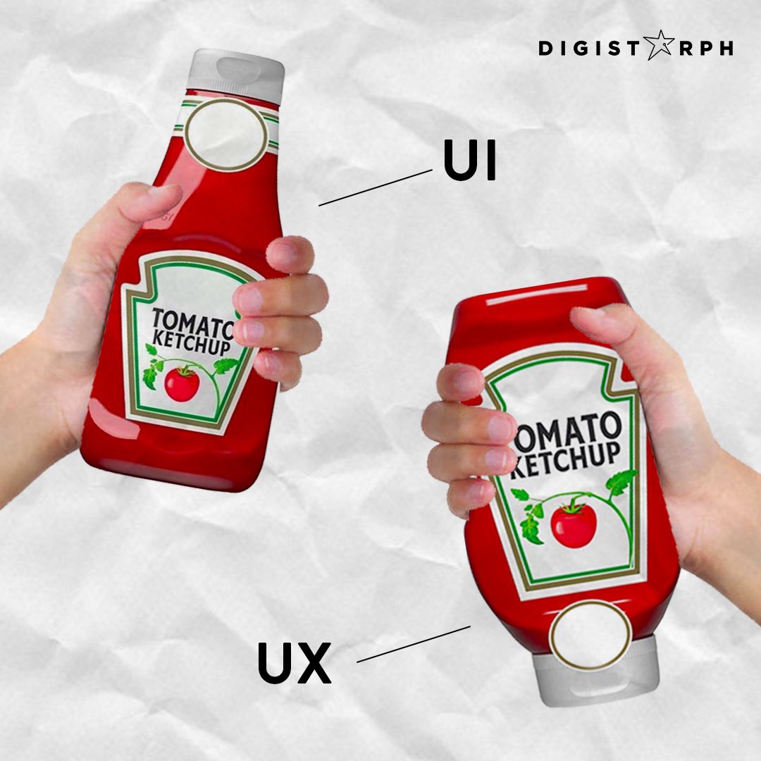 digistarph's tweet photo. The Yin and Yang of product design – UI and UX!
An interchangeable concept for most, here’s an easy visual to understand the difference. Just remember: UI is all about the look and the feel, while UX is focused on the experience of the customer 🧠
#DigistarPH #marketingagency https://t.co/VPaML8LINQ