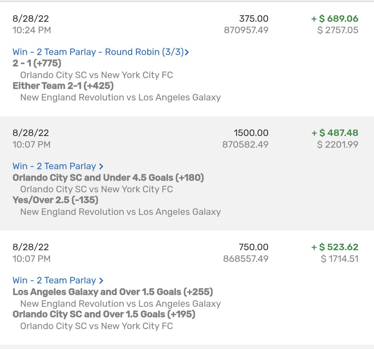 MeatSweats_VIP's tweet image. Sunday and our capper ssrw still posting fire in the discord! MLS treated a $100 unit better to over $6000 this weekend! $15 a month gets you full access! discord.gg/7qJsMkyFjG #GamblingTwitter #SportsGambling