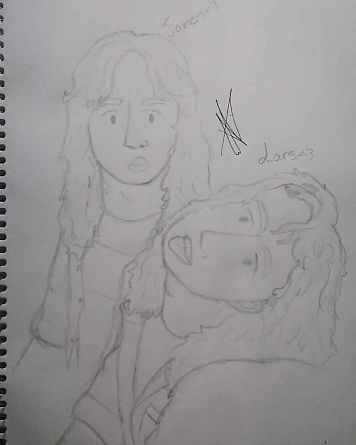 77Xim35's tweet photo. Un dibujo hecho con mucho amor para @larsulrich y James <3 https://t.co/hartJt8TaY