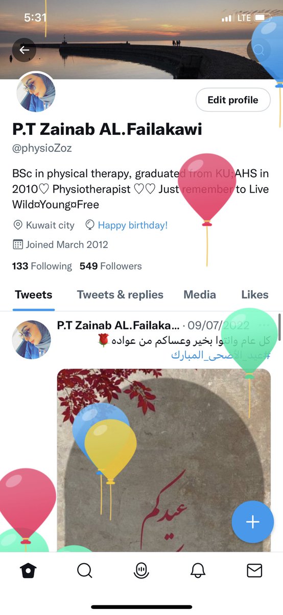 physioZoz's tweet photo. أسألك يا الله فرحة وسعادة تغمُرني دائماً وأبدا… ربي أُكـتب لي بداية جَديدة وحقق لي مُرادي ولا تحُرمني فرحتي وعافَيتي وإني أستودعتك عام مضى من عمري فاغفر لي ما كان فيه وبارك لي فيما تبقى♥️
٢٩/٨/٢٠٢٢🥳 https://t.co/JbKp5NyjSY
