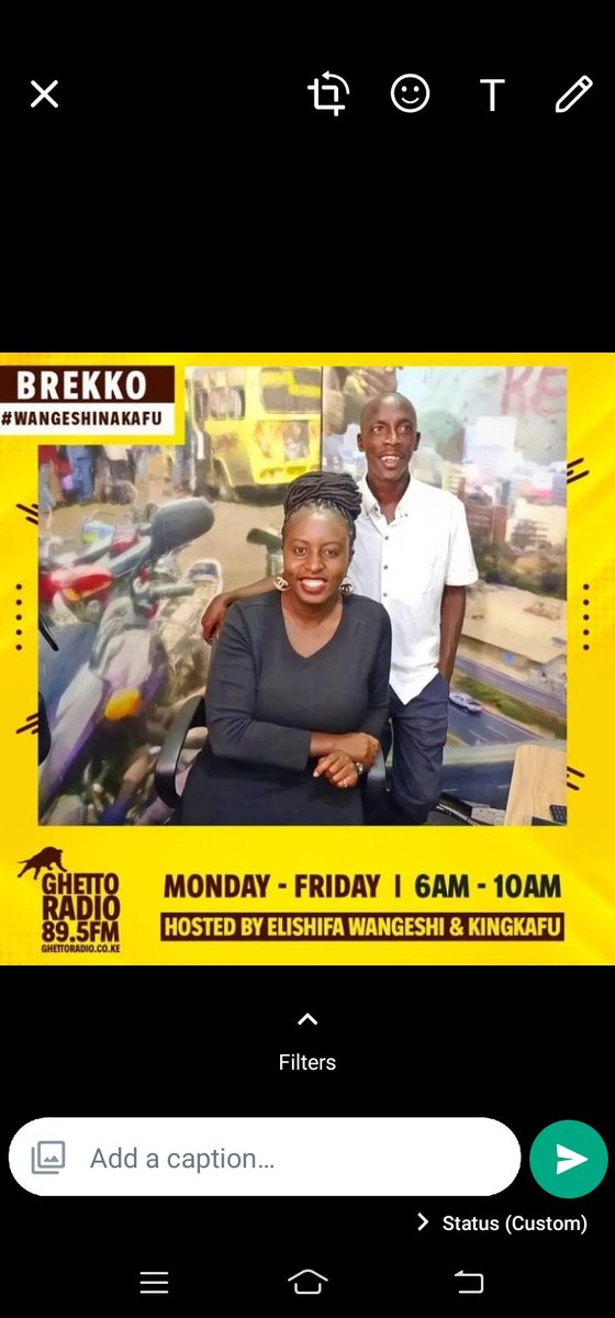 Good morning...... Happy New week ...

Umeraukaje? For the christians, did you go to church yesterday? 

Githaa ni ya kurauka na kuingia Hustle... 0711443886 or text us on 20895 .. tuchangamke kimoja #Brekko <a href="/GhettoRadio895/">Ghetto Radio</a>