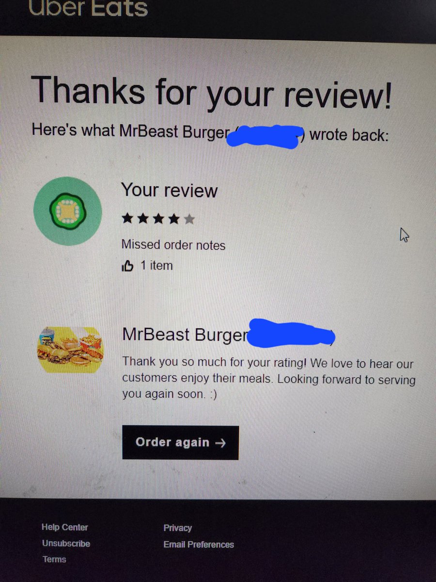Spines648's tweet photo. @MrBeastBurger yep, they definitely read my review lmao. https://t.co/LfRjJaaDGL