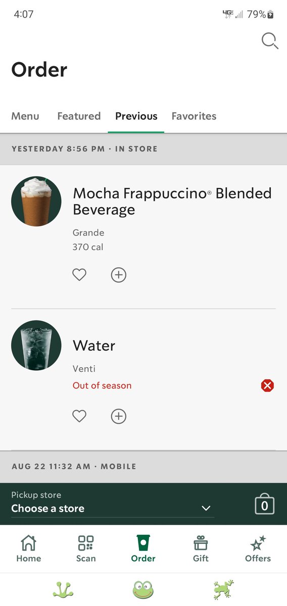 Froggiemom79's tweet photo. Can someone tell me how water is "Out of Season"? #StarbucksFail https://t.co/ETTorcv5tk