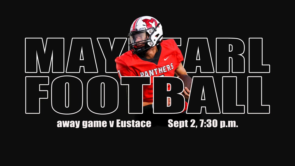 drjlstewart's tweet photo. Maypearl Football travels to Eustace this Friday night (Sept 2, 7:30 p.m.) for its second (and final) non-district game of the regular season. @adamolson1982 https://t.co/tf7NYymegG